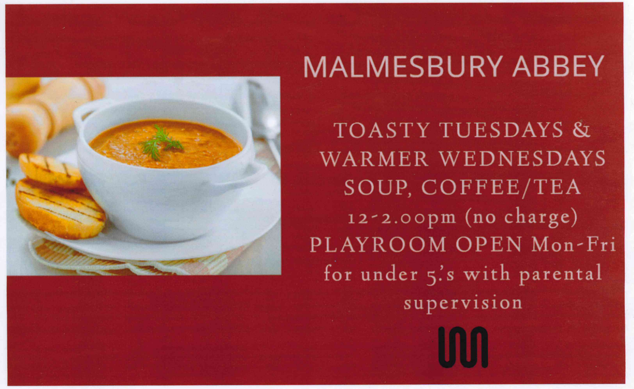 Malmesbury Abbey - Toasty Tuesdays and Warmer Wednesdays with free food!